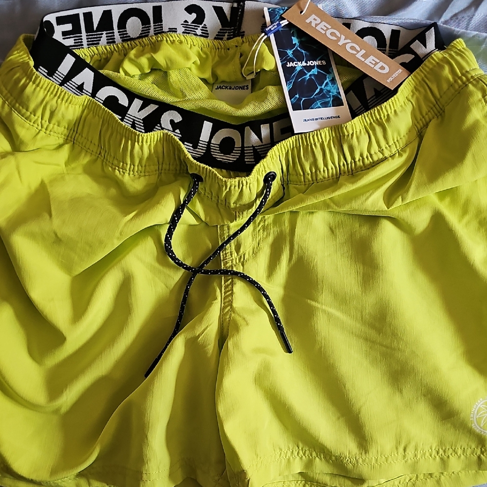 Jack & Jones Men's Bright Yellow Athletic Shorts